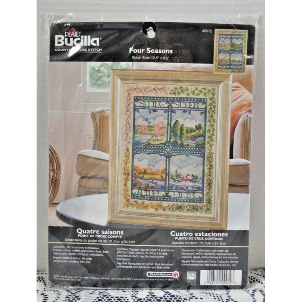 Bucilla Counted Cross Stitch Kit Four Seasons Sampler  #45572 Sealed NOS 2010